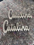 Vtg 1966 Pontiac Catalina Script Emblem Chrome #9783495, 7X3.5. Fixed Price $70.00.