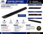 Oem 2022-2024 Hyundai Tucson Lh Rear Door Garnish Trim 83250-S8000 #0025. Fixed Price $48.93.