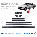 Door Body Side Moulding Trim Set Pcs With Clips Black For Bmw 1987-1996 E34. Fixed Price $119.90.