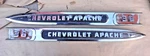 1959 Chevy Truck Apache 36 Front Fender Emblems Original Gm Name Plates Pair. Fixed Price $399.99.
