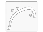 Genuine Black Rear Driver Side Wheel Opening Molding 84417152. Fixed Price $120.65.