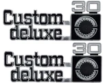 Oer Front Fender "custom Deluxe 30" Emblem Set For 1975-1980 Chevy Pickup Trucks. Fixed Price $119.98.
