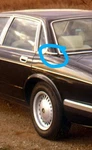 Jaguar XJ6, XJ40, Daimler 1988-1990 Exterior Rear Left Side Molding Look. Fixed Price $43.95.