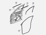 2016-2022 Jeep Grand Cherokee Front Door Belt Outer Weatherstrip Lh 68257257AE. Fixed Price $85.50.