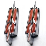 New Olds Rocket Front Fender Emblem Pair For Cutlass F-85 Hurst Side Badge Trim. Fixed Price $79.99.