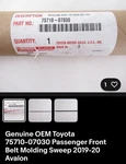 Toyota Avalon Lt Front Molding. Fixed Price $75.00.