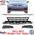 Front Bumper Grille + Molding Fog Light Covers For 2013-2015 Honda Civic Sedan. Fixed Price $123.89.
