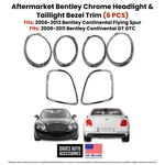 Bentley Gtc Flying Spur Chrome Headlight & Tail Bezel Set. Fixed Price $264.99.