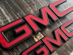 14-19 Gmc Sierra Front Grille & Tailgate Letter Replace Logo Emblem Black Red. Fixed Price $64.95.