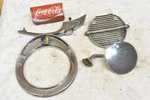 Vintage Jaguar Parts Head Light Bezels C34180 1959 Door Handle Mirror Front Vent. Fixed Price $25.00.