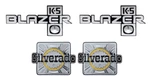Oer "K5 Blazer" Front And Rear Fender Emblem Set For 1981-1987 Chevy. Fixed Price $265.98.