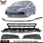 Front Bumper Grille + Molding Fog Light Covers For 2013-2015 Honda Civic Sedan. Fixed Price $127.00.