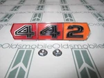 1967 Olds Cutlass Front Fender Tri-color "442" Emblem W/ Hardware Oem #397387. Fixed Price $51.50.