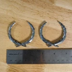 Pair 1970S Cadillac Eldorado Trunk Side Emblems Wreath Leaf 1712759 Chrome. Fixed Price $40.00.