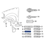 Ford 5L3Z16720D Front Fender Emblem. Fixed Price $16.88.