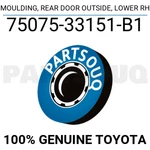 7507533151B1 Genuine Toyota Moulding, Rear Door Outside, Lower Rh 75075-33151-B1. Fixed Price $114.76.