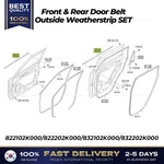 Genuine Front & Rear Door Belt Outside Weatherstrip Set For Kia Soul. Fixed Price $109.00.
