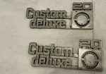 1975-1980 Square Body Fender Emblem Custom Deluxe 20 Badges Chevy Truck Pair. Fixed Price $49.99.