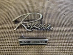 1966-67 Buick Riviera & Gs Trunk Deck Lid Emblem Scripts 7585480 1378552. Fixed Price $30.00.