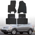 For 2008-2013 Nissan Rogue Front & Rear Replacement Floor Mats Carpet Velour Blk. Fixed Price $34.99.
