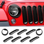 Front Grille Inserts & Headlight Trim Cover For Jeep Wrangler Jk 07+ Black. Fixed Price $32.99.