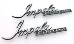 Usa-made All-metal 71-76 Impala Custom Emblem Pair Coupe Rear Sail Panel Script. Fixed Price $59.99.