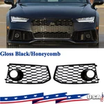 Honeycomb Front Bumper Fog Light Grille Bezel Cover For Audi RS7 2014-2018 Pair. Fixed Price $51.29.