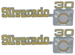 Oer Front Fender "silverado 30" Emblem Set For 1975-1980 Chevy Pickup Trucks. Fixed Price $119.98.