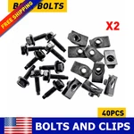 40PC Engine Splash Shield Guard Bumper Body Hardware Bolt U-nut Screw Clip Rivet. Fixed Price $20.88.