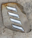 1958 Chevrolet Belair Front Fender Trim Moulding Emblem. Fixed Price $40.00.