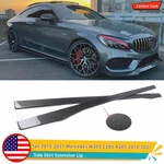 Carbon Fiber Look For 2015-2021 Mercedes W205 C43 C63 Side Skirt Extension Lip. Fixed Price $146.28.