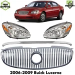 Front Grille Assembly Chrome Plastic & Headlights For 2006-2009 Buick Lucerne. Fixed Price $500.00.