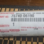 2018-2023 Toyota Camry Moulding Assy Rr Door Beltl Lh 75740-06190 New Oem Usa. Fixed Price $40.00.