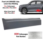 Volkswagen Atlas Cross Sport Front Left Side Door Lower Molding Gray 3CN854939B. Fixed Price $65.00.