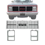 Grille Silver + Headlight Bezels For 1985-1988 Gmc C/k Series Pickup Suburban. Fixed Price $176.22.