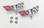 New! 64-67 Chevy Ii Camaro Chevelle Impala Nova Fender Trim Flag Emblems Pair!. Fixed Price $23.95.