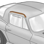 1963-1967 C2 Corvette Coupe Auxiliary Roof-to-door Seal Rh 3832114. Fixed Price $94.95.