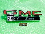 Genuine Gmc 2500 Sierra Badge Emblem Ornament Left Right Fender New 646067. Fixed Price $44.00.