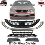 Front Bumper Upper &lower Grille +molding &fog Lamp Covers For 13-15 Honda Civic. Fixed Price $464.01.
