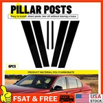 6PC Gloss Black Window Pillar Decal Set Door Trim For Bmw Series F30 13-2018. Fixed Price $13.29.