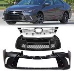 Front Bumper Cover+upper Lower Grille For 2015 2016 2017 Toyota Camry. Fixed Price $184.09.