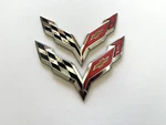 Pair Fits 2014-2019 Corvette C7 Emblem Cross Flags Badge 3D Logo (chrome). Fixed Price $25.35.