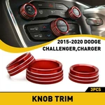 For Dodge Charger 2015-19 Challenger Red Audio & Ac Knob Button Trim Ring 3PCS. Fixed Price $12.34.