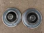 Set Of Two 1973 15" Ford T-bird Thunderbird Color Coded Wheel Covers Hubcaps. Fixed Price $39.99.