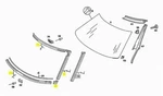 Mercedes Front Windshield Chrome Moulding Surround Trim New Oe C107 '71-'75 R107. Fixed Price $1167.65.