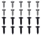 (20 Pcs) Black & Chrome Interior Screws! Ford Pickups Ranger F-150 F-250 Etc. Fixed Price $12.00.